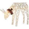 Goldengifts 24 in. Sienna LED White 3D Wire Deer with Red Plaid Bow Yard Decor GO2742846